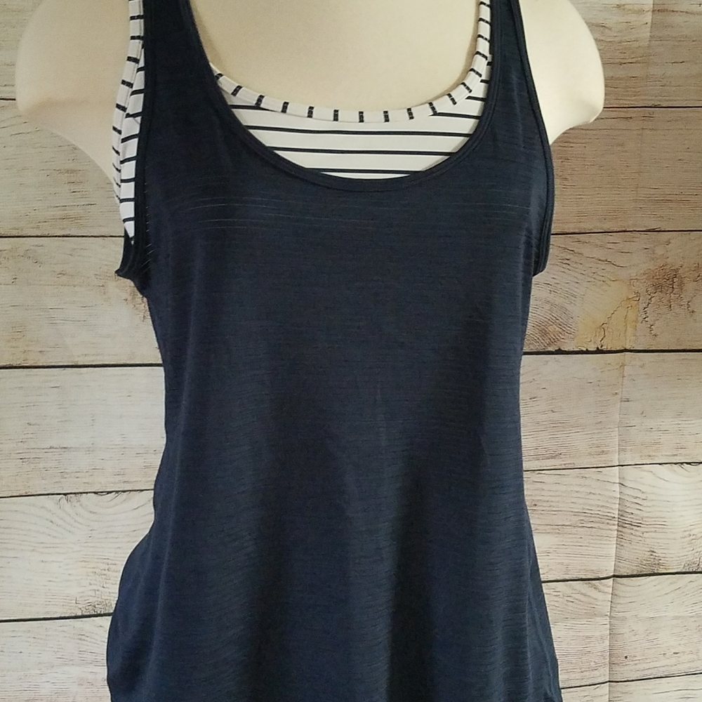 Athleta two piece sports bra and tank. Navy. Small
